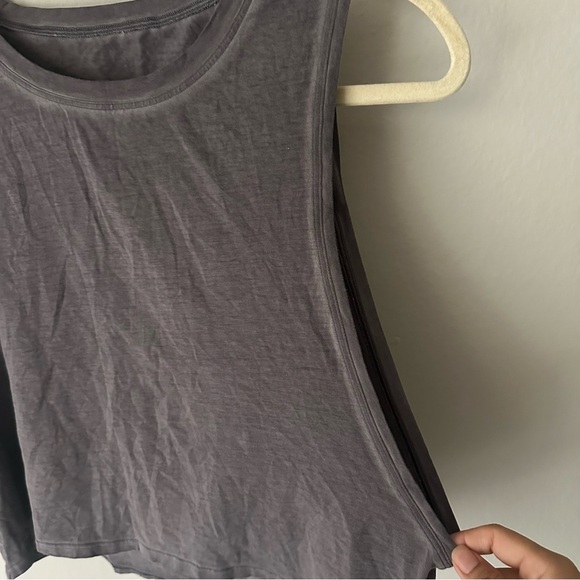 Lululemon Cut Back Crop Tank Wash Grey - Picture 7 of 10